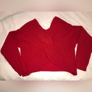 Red long sleeve short sweater NWOT